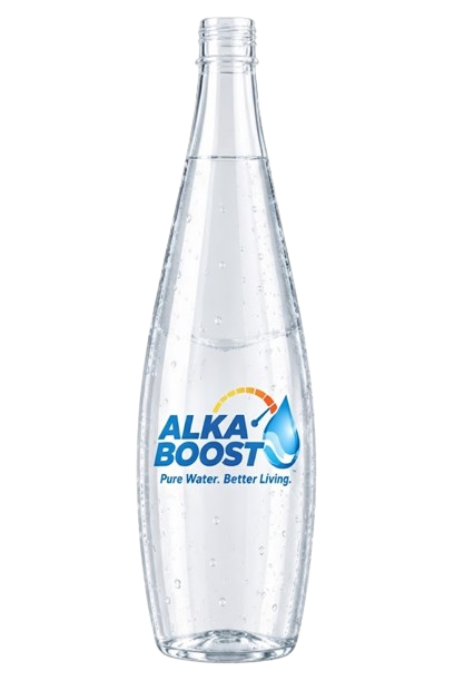 AlkaBoost 1 Litre Clear Glass Water Bottle